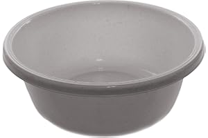 YBM HOME 1148 Round Plastic Wash Basin, 7 Quarts, 11.25", White with Dots