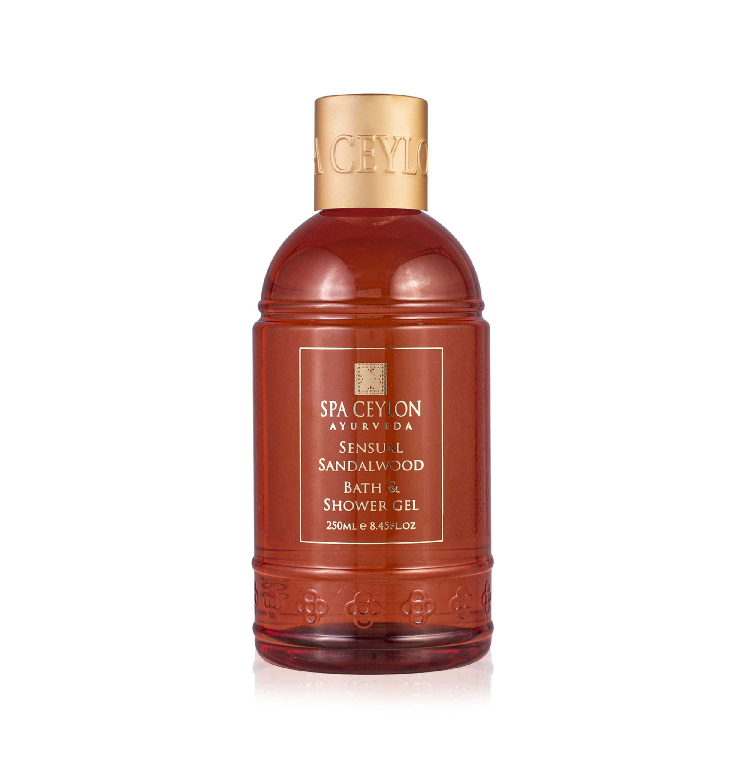 Spa Ceylon Sensual Sandalwood Bath & Shower Gel | Hydrating Herbal Bath Wash with Essential Oils | Organic Aloe Vera and Coconut | Vegetarian & Cruelty-Free | 250ml