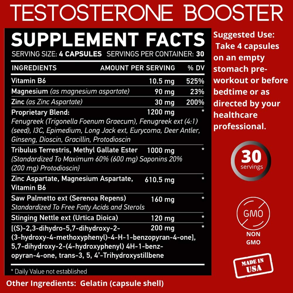 Nar Labs AndroStar Hardcore | Natural Testosterone Booster | Estrogen Blocker for Men | Boost Muscle Growth | 120 capsules