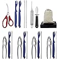 Seafood Tools Set Includes 4 Crab Crackers 6 Seafood Fork 6 Lobster Crackers 1 Seafood Scissors 1 Oyster Knife 1 Shrimp Cleaning Tool-Nutcracker Set（19 Piece ）