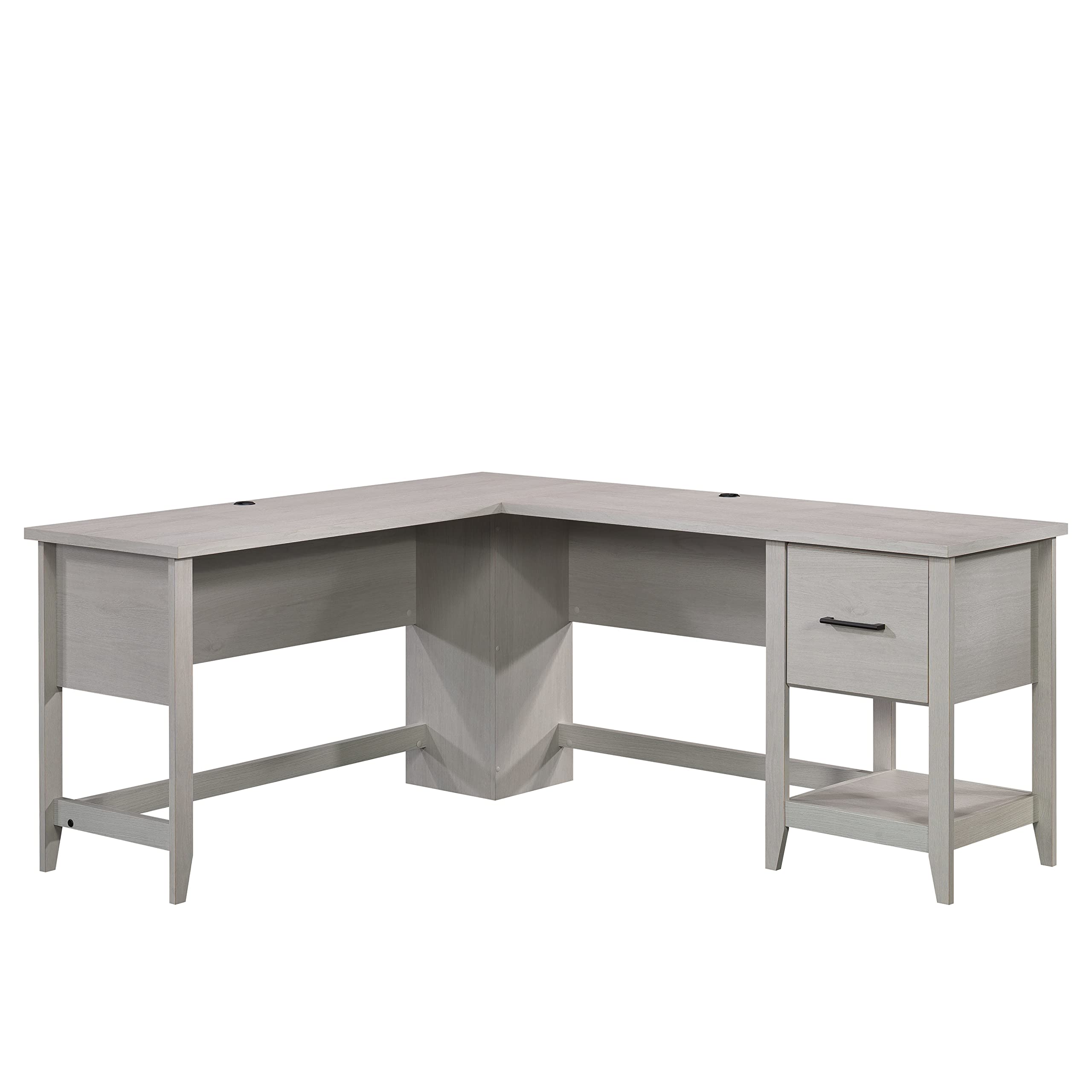 Photo 1 of Sauder Summit Station L-Shaped Corner Home Office Desk with Drawer and Open Storage Shelf, in Glacier Oak