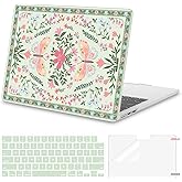 MOSISO Compatible with MacBook Air 13 inch Case 2026 2025 2024-2022 M4 A3240 M3 A3113 M2 A2681, Mystery Garden Plastic Hard Shell&Keyboard Cover&Screen Protector for MacBook Air 13.6 inch Case, Green
