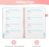 Thboxes Password Book Address Book with Tabs Pink 7.7 x 5.5 Coiled view 4