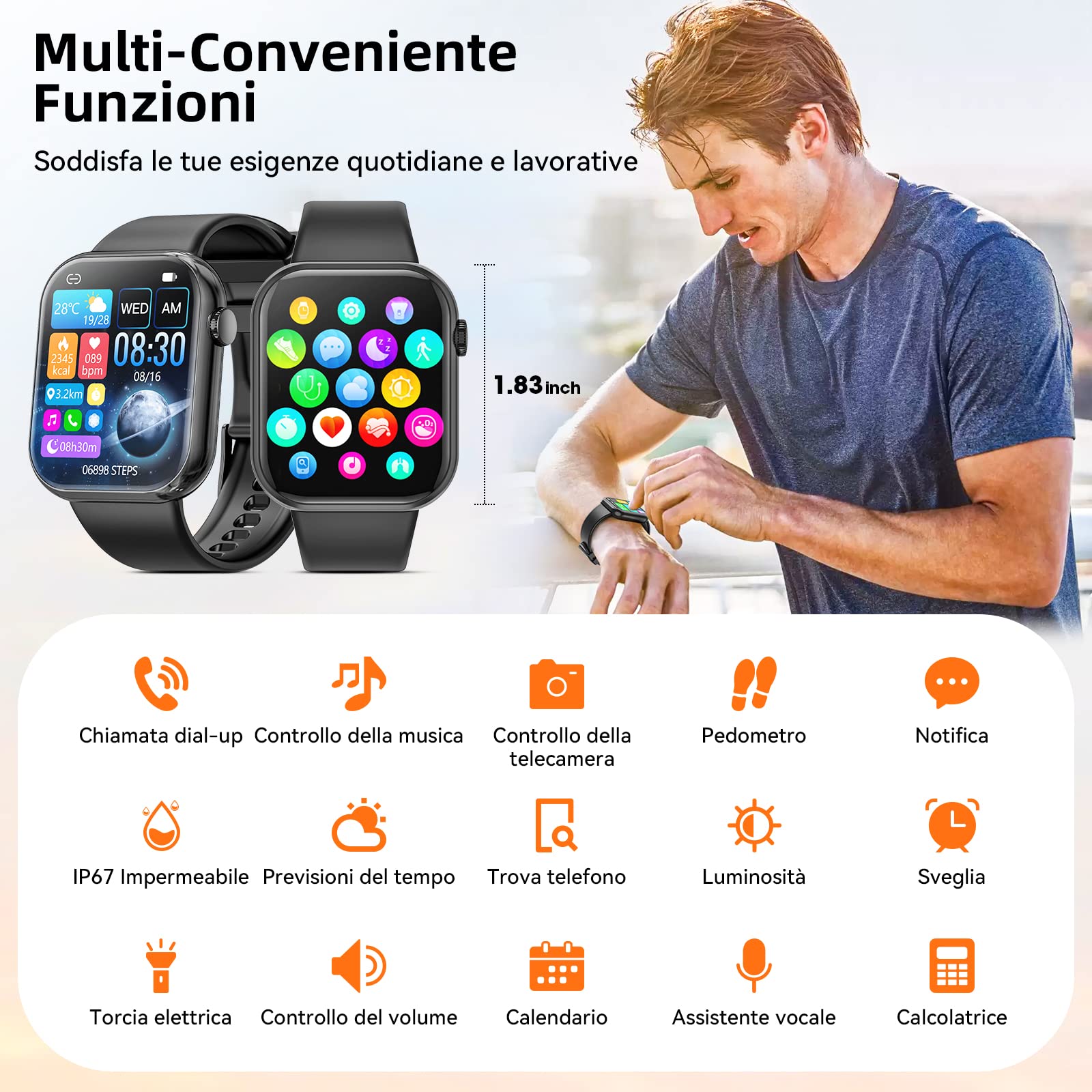 Hwagol Smartwatch multiple functions overview