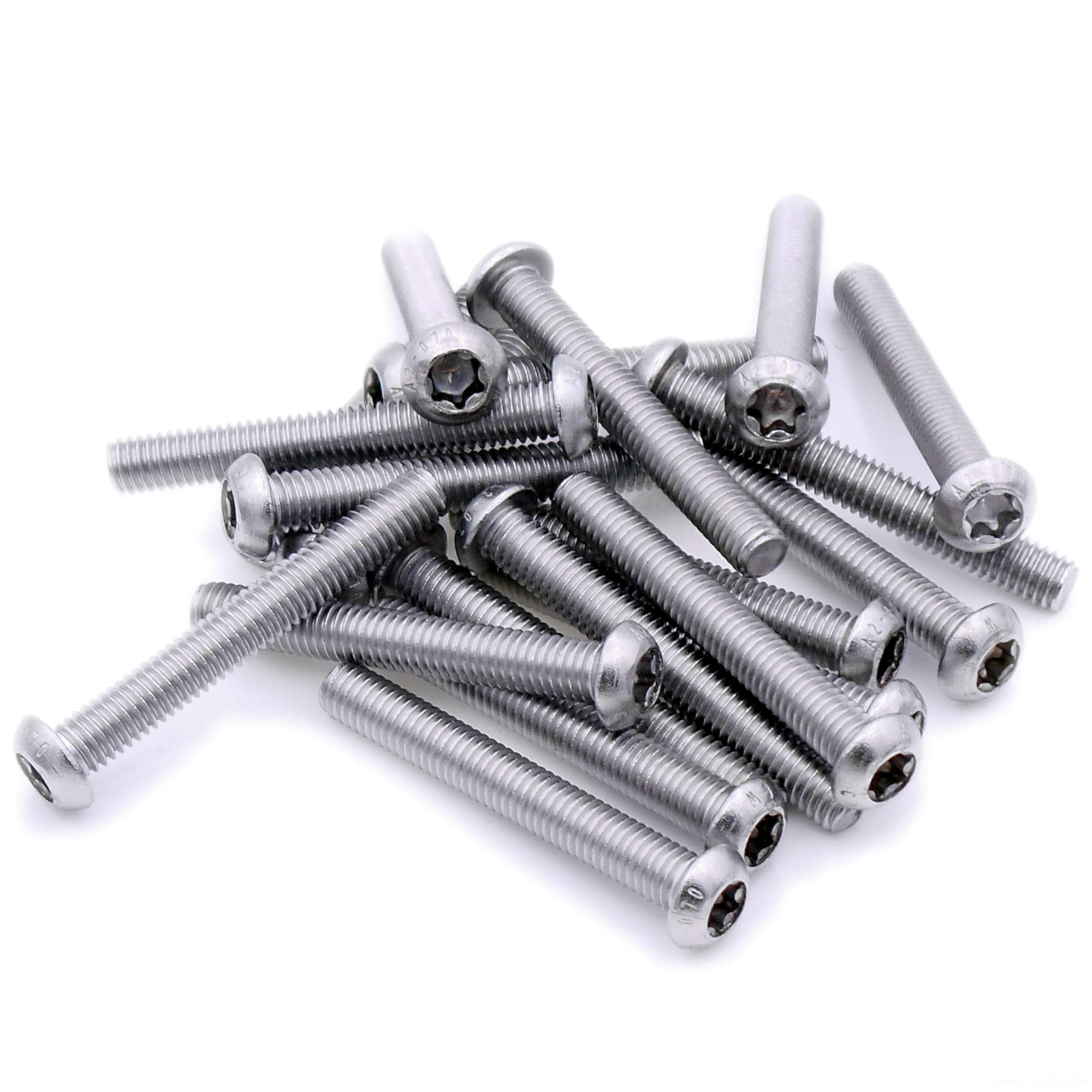 M6 (6mm x 14mm) TX Socket Button Machine Screw (Bolt) - Stainless Steel (A2) (Pack of 20)