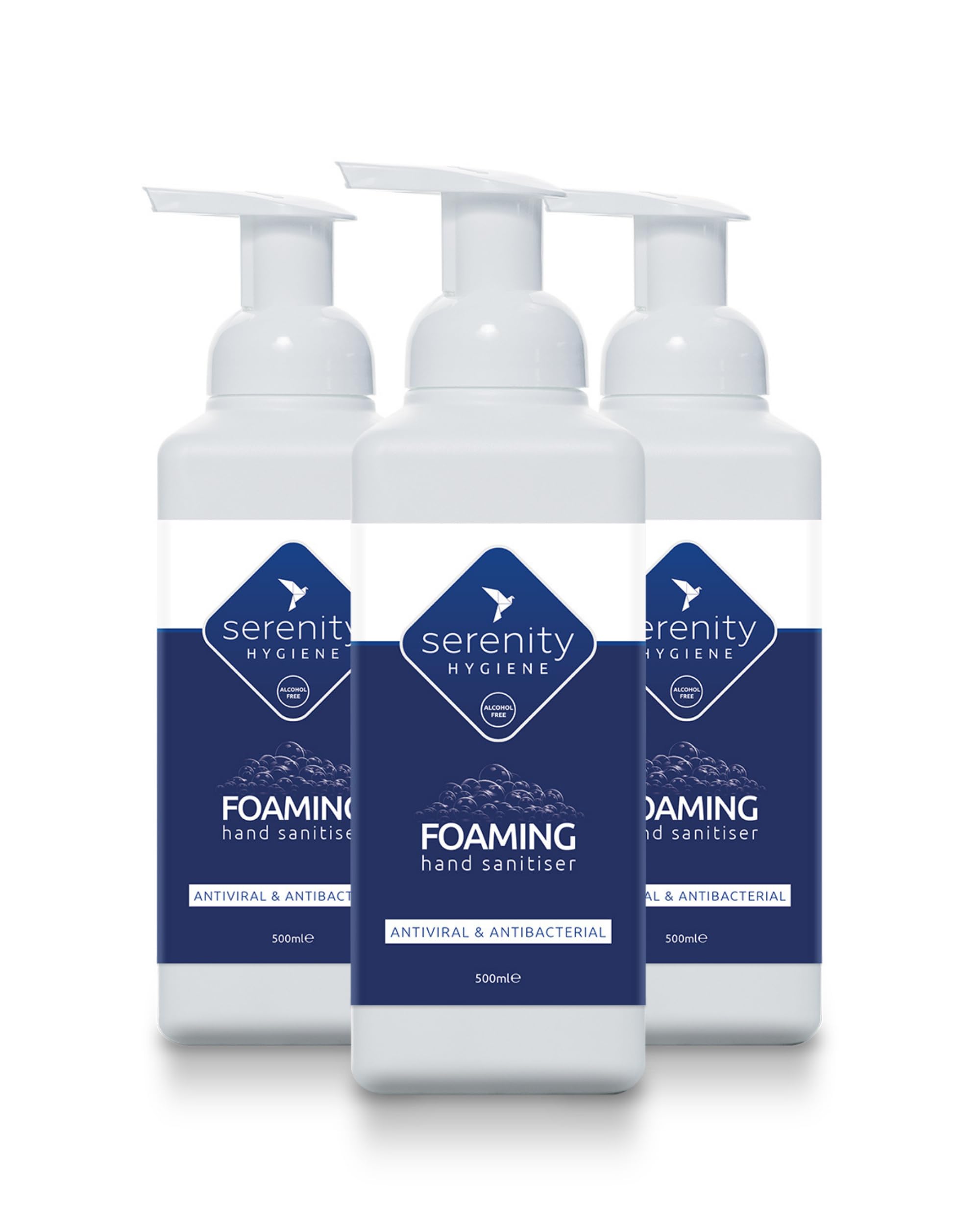 Hand Cleansing Sanitiser Foam, No Alcohol Foaming Hand Sanitizer Dispenser - Unscented - 500ml Pack of 3