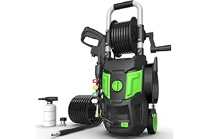 DGIVOVO Electric Pressure Washer,4500PSI Max 2.8 GPM 20FT Hose,35FT Power Cord 4 Different Tips Foam Cannon Power Washer