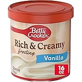 Betty Crocker Rich &amp; Creamy Vanilla Frosting, Gluten Free, 16 oz | Artificially Flavored, Ready To Spread From The Can, Pairs With Cakes, Cupcakes &amp; Cookies, Pantry Staple