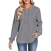 Dokotoo Hoodies for Women Soft Long Sleeve Casual Hoodie Oversized Sweatshirt Lightweight Knit Pullover Hooded Tops