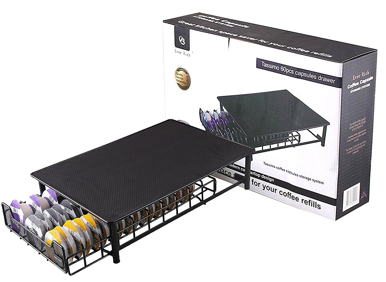 Ever Rich ® Tassimo TDisc Capsule Pod Holder Stores up to 60 Bosch Tassimo TDiscs Coffee