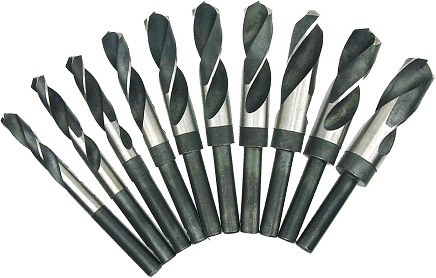 NORTOOLS Blacksmith Drill Bit,10-Piece Heavy-Duty Drill Bit Set, 1/2" Straight Shank HSS Twist Drills (13-25mm)