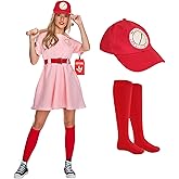 Morph Costumes Womens Baseball Costume Pink Dress Halloween Costumes For Women