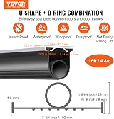 VEVOR Garage Door Seal Bottom Rubber 16ft U Shape O-Ring Weather Seal Kit view 2