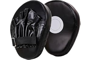 Boxing Pads Mitts, Leather Curved Focus Boxing Gloves, Shock-Resistant Thickened Punching Mitts, Taekwondo Equipment for Figh