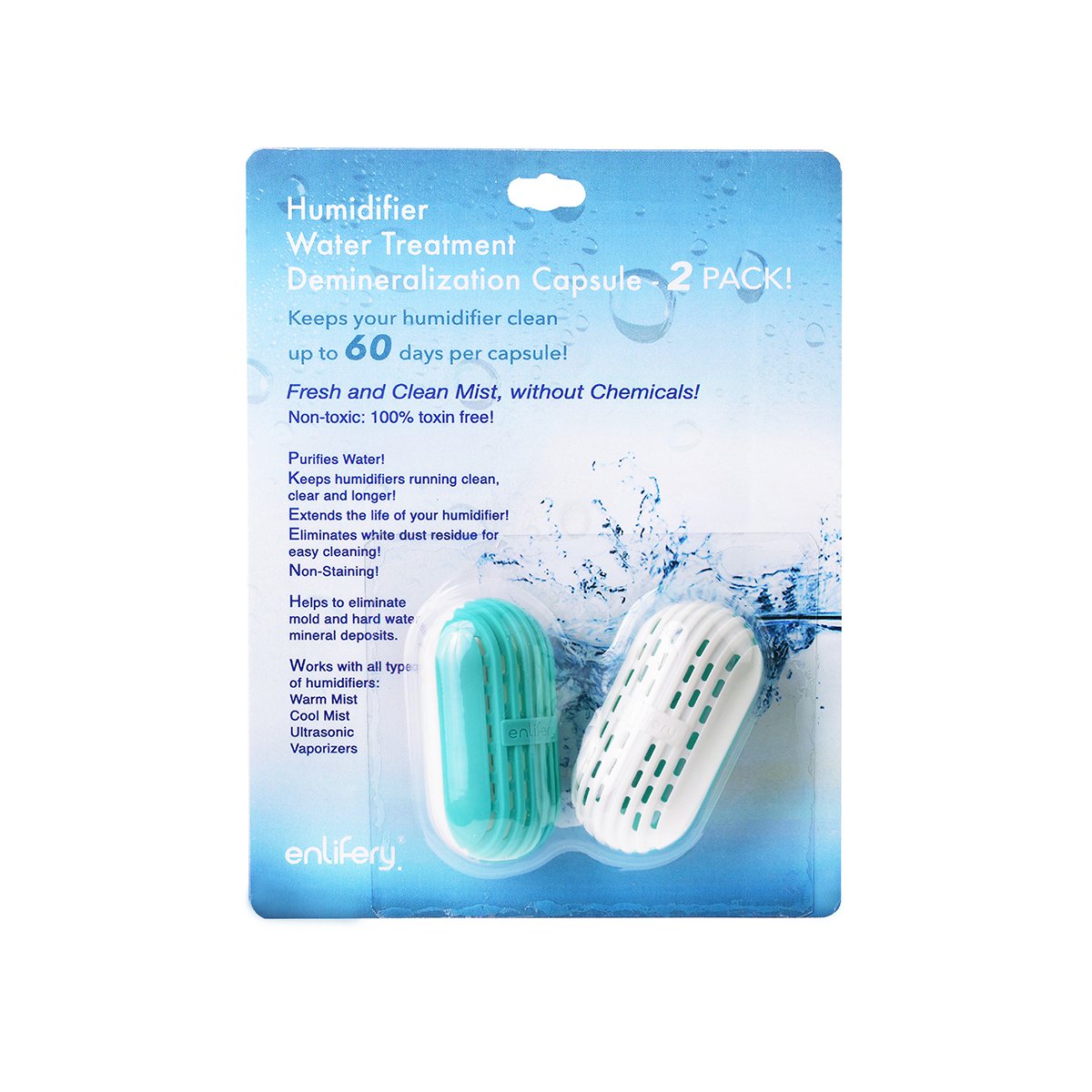 Enlifery PC2 Piece Humidifier Tank Cleaning Capsules Hard water Treatment Demineralization
