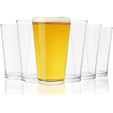 True Stackable Beer Glasses, Pint Glasses for Beers, Water, Iced Coffee, Cocktails, Game Night, Beer Gifts for Men, BBQ Outdoor Party, Home Bar Accessories, Kitchen Glassware, 16 oz, Set of 6