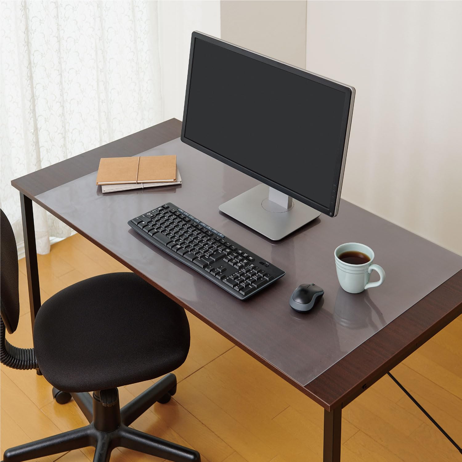 【質の高い日本製】 ベルカ(Belca) 透明マット デスクマット 100cm マウス対応 幅100×奥行60×厚さ0.08cm クリア保護マット キズ 汚れ 防止 お手入れ簡単 カットOK 日本製 DM60-100-1E商品画像