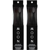 MOON Extra Soft Bristle Toothbrush for Adults, 2 x 2 Pack, Black | Gum &amp; Teeth-Friendly, 720 Tapered Ultra-Fine Bristles per Brush for Gentle Deep Cleaning