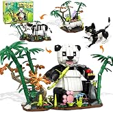 HiWEEGO 3 in 1 Wild Animals Panda Building Set for Kids Boys Girls 9-12+ | 724 PCS Animal Figures with 3 Building Options Panda Cat Zebra Building Block Toy Home Office Decor Birthday Xmas Gifts