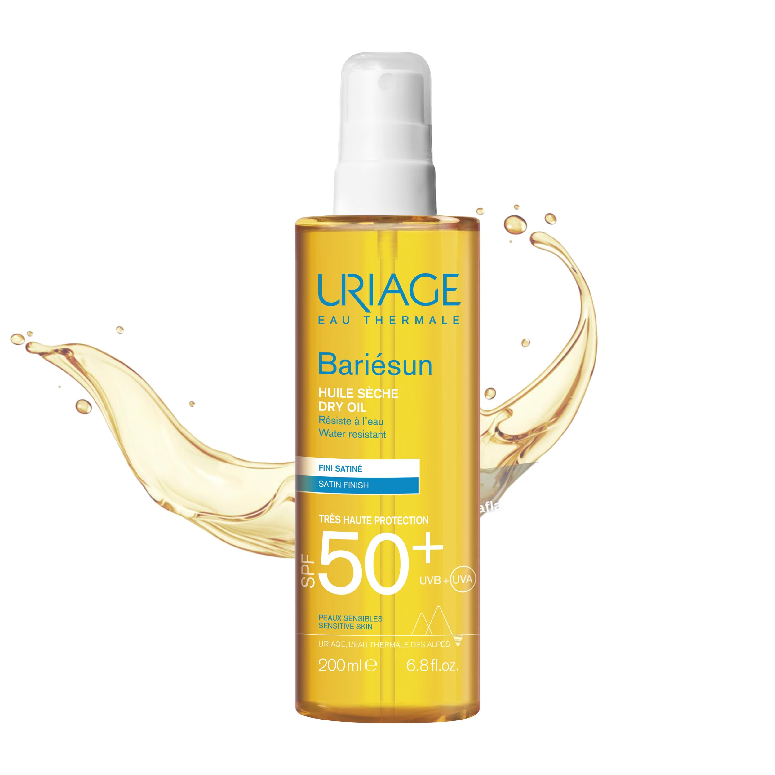 Uriage Sunscreen Dry Oil SPF50+ 200ml, Moisturizing, Dry Skin, Unisex