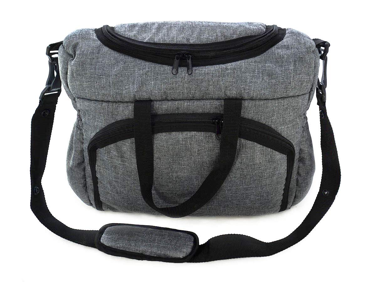 Ferocity Baby Diaper Bag, Gray, One Size, Utility Satchel, Zippered Main Compartment, Detachable Shoulder Strap, Polyester, Travel, Children, Parents, Unisex