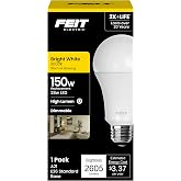 Feit Electric A21 LED Light Bulb, 150W Eq, Bright White | Dimmable, 3000K, 2605 Lumens, E26 Standard Base, High Output, Omnidirectional General Purpose Lighting, 25,000-Hour Lifetime