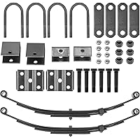 Magorfas Single Trailer Leaf Spring 4 Leaf Double Eye 1750 lbs Cap for 3500 lbs Axle Suspension, Hanger & U-Bolt kit 25-1/4" 