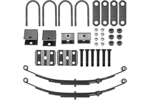 Magorfas Single Trailer Leaf Spring 4 Leaf Double Eye 1750 lbs Cap for 3500 lbs Axle Suspension, Hanger & U-Bolt kit 25-1/4" 