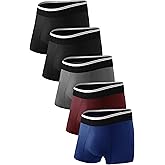 TIICHOO Incontinence Underwear for Men Washable Leakproof Boxer Briefs for Bowel Leakage Cotton Absorbent Underwear 5 Pack