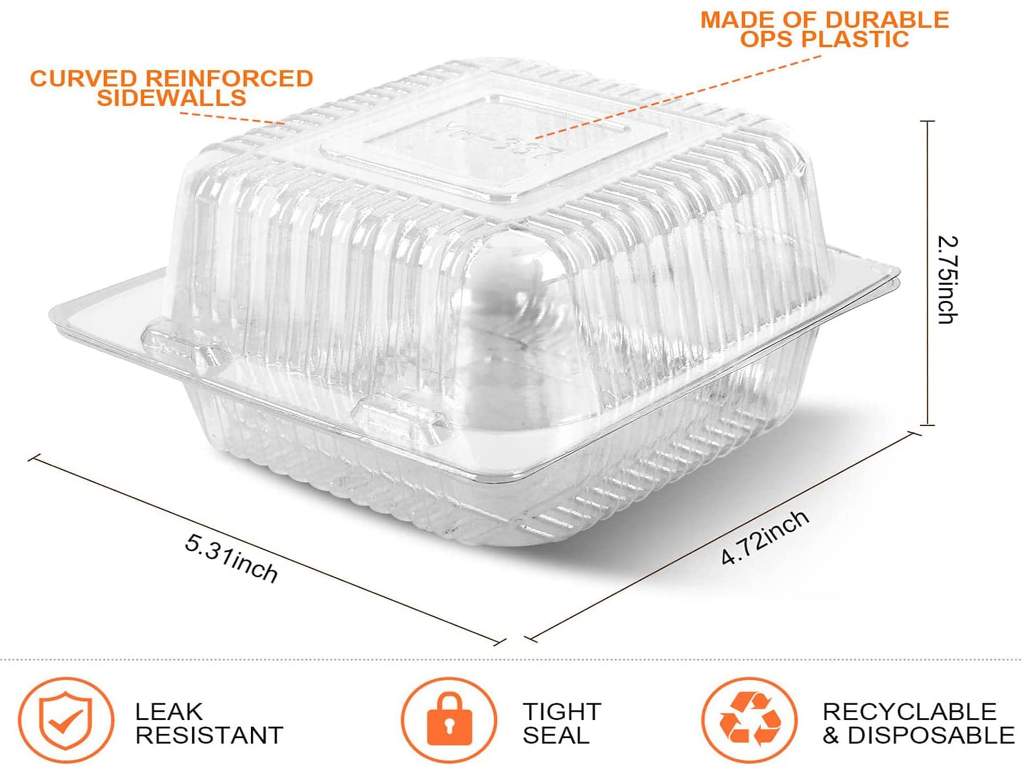 Mua Axe Sickle 100 Count Clear Plastic Hinged Take Out Containers ...