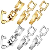 6 Pcs Bracelet Extender Gold 1.18" × 0.20" Foldover Extension Jewelry Clasps Box Clasp Bracelet Extender Clasp Foldover Necklace Extension for Jewelry Making (Gold Silver)