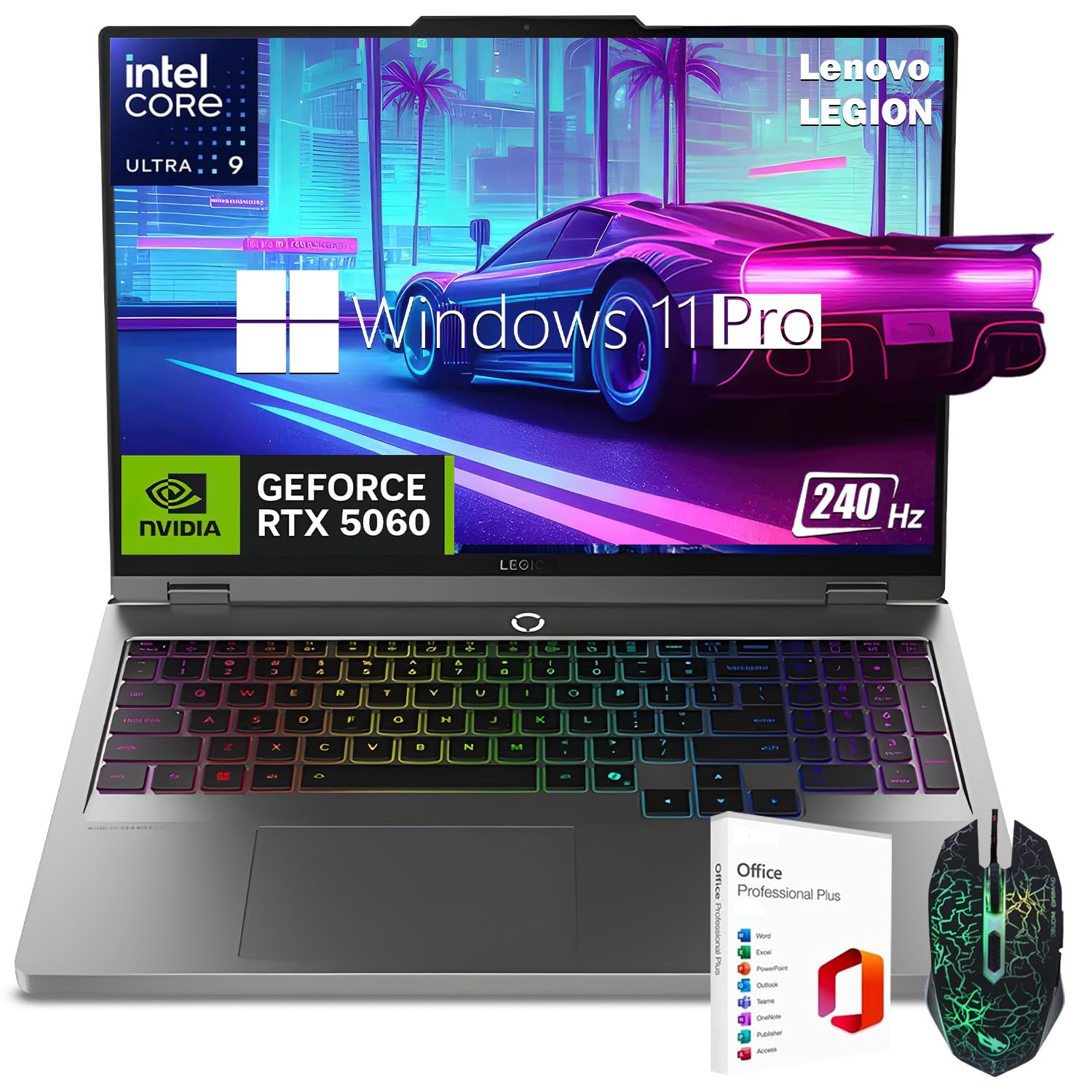 Lenovo Legion 5i 16" Gaming Laptop, 240Hz IPS Display, Intel Ultra 9 275HX, NVIDIA RTX 5060, 32GB DDR5• 1TB SSD• Wi-Fi 7• Thunderbolt 4, RGB Backlit, Windows 11 Pro, MS Office 2021, Seibosfy