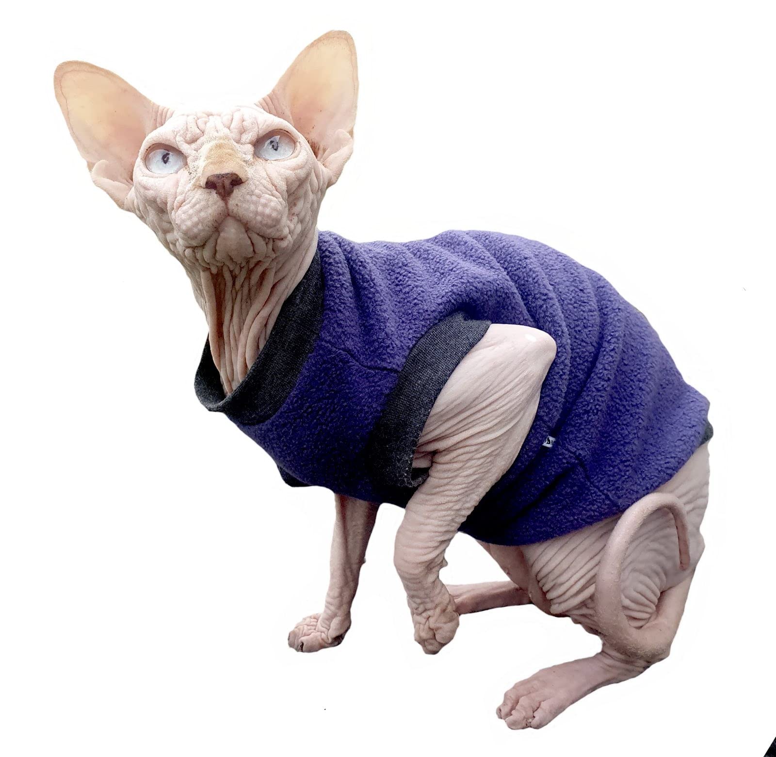 Kotomoda Cat's Pullover Violet fleece for Sphynx and naked cats (Small) — image 1