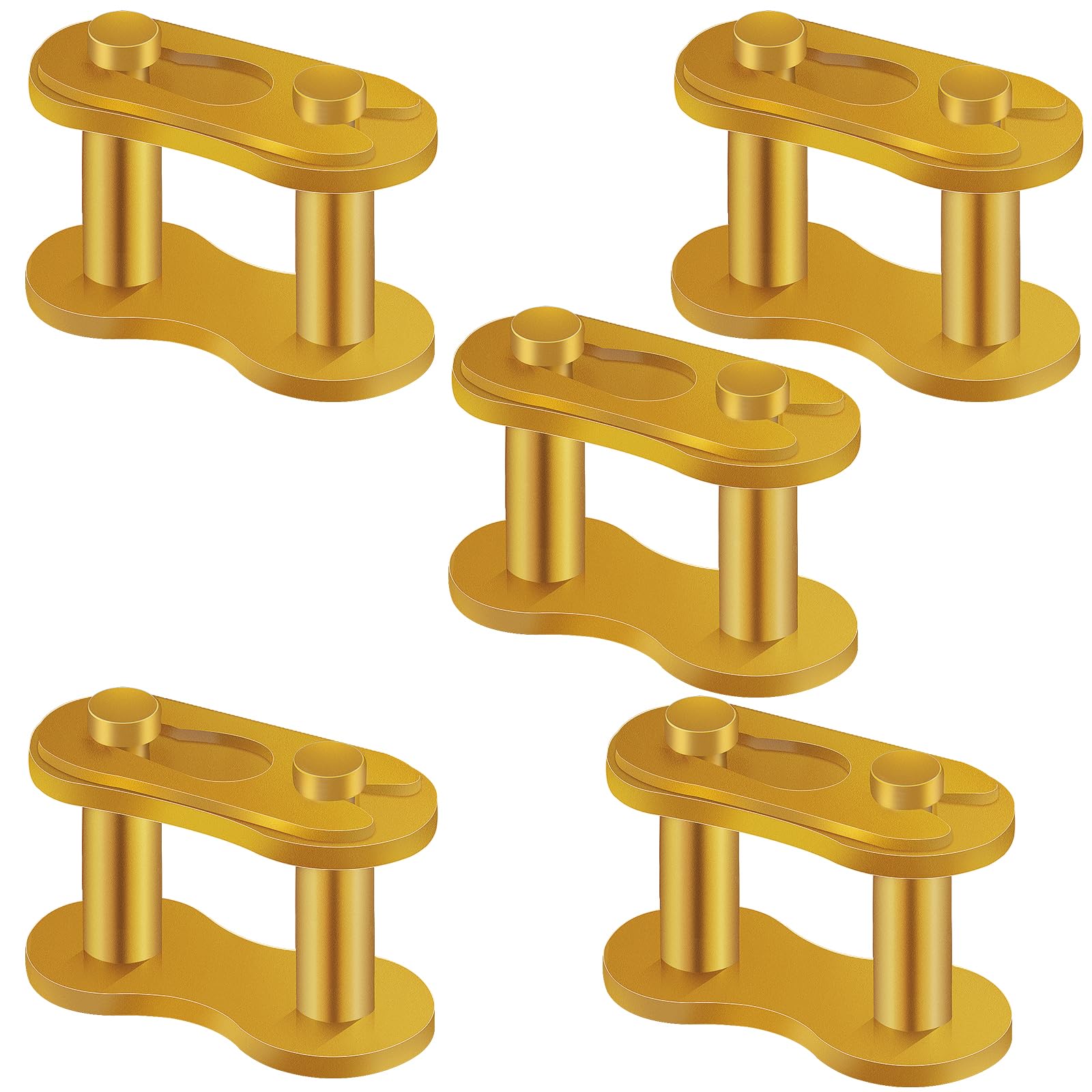 QAZAKY 5 pcs Gold 420 Drive Chain Repair Master Connector Split Link for 50cc 70cc 90cc 110cc 125cc ATV Quad Scooter Motorcycle Go Kart Moped Pit Dirt Pocket Bike XR50 CRF50