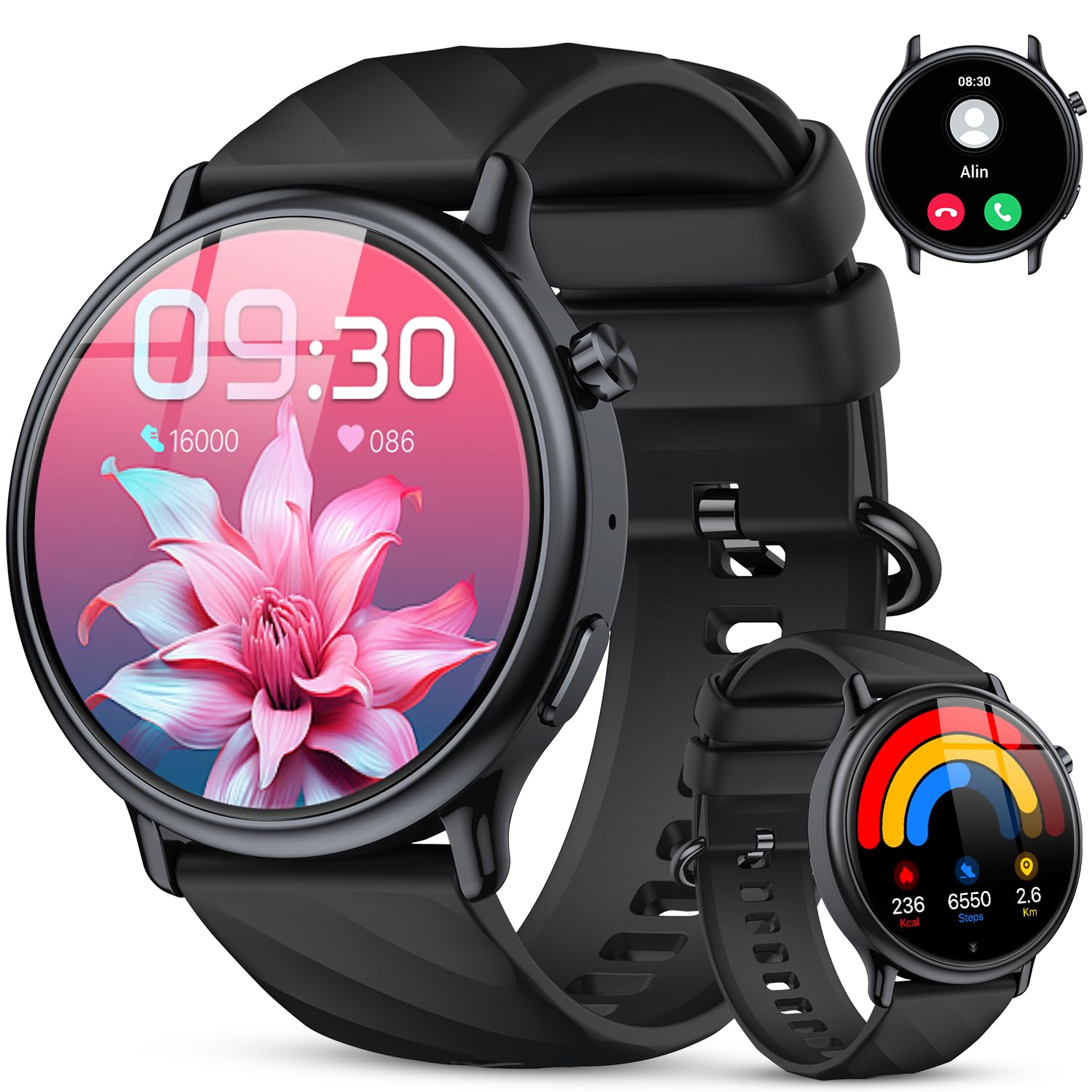 Smart Watch for Women Fitness Tracker: Waterproof Digital Mens Watches Make Answer Call Smartwatch for Android Phone iPhone Samsung Compatible Step Running Pedometer Sleep SpO2 Heart Rate Monitor