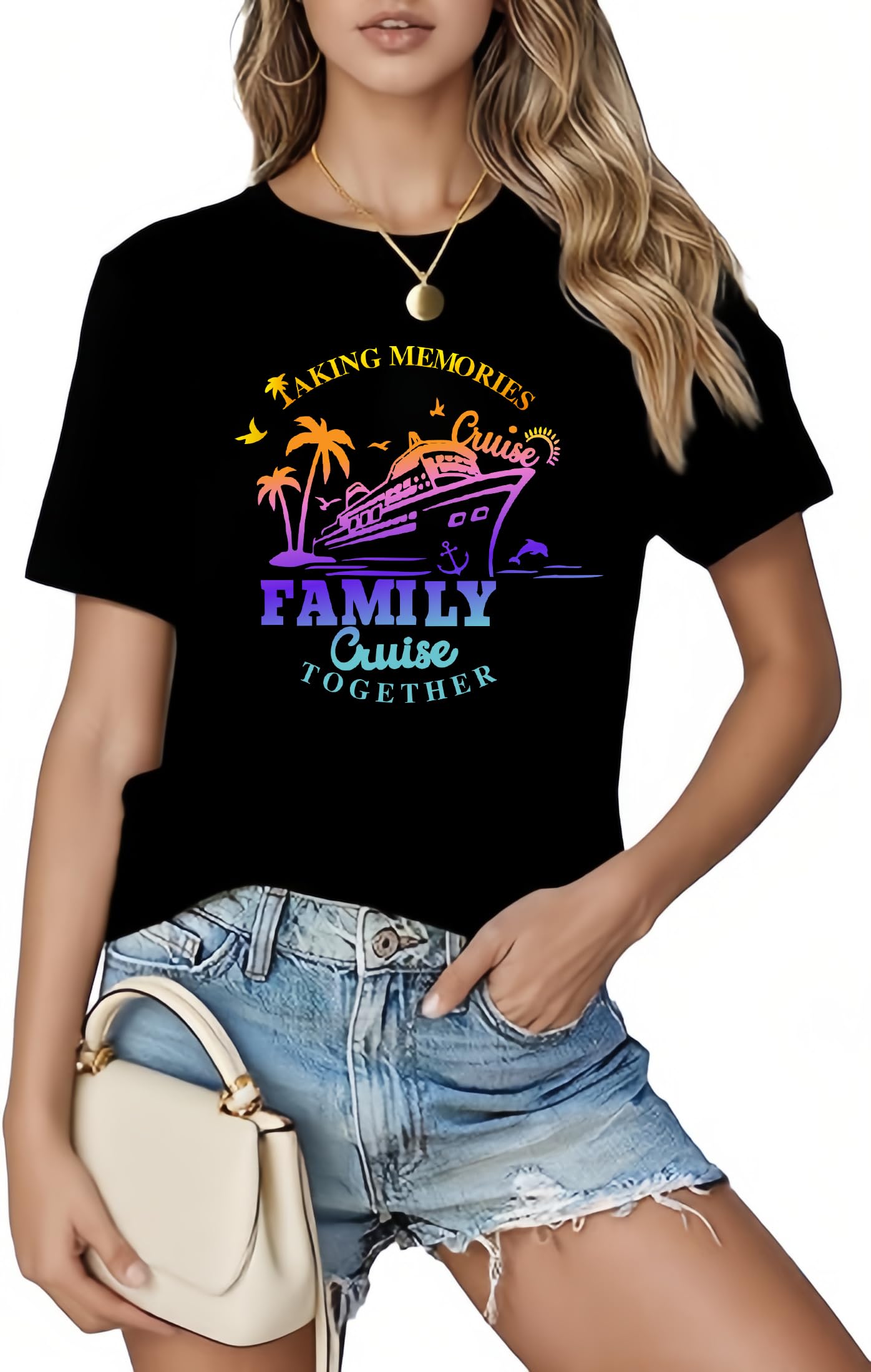 Photo 1 of 2025 Family Cruise Shirts Together Cruise Ship Travel T-Shirts Family Hawaiian Matching Outfits small