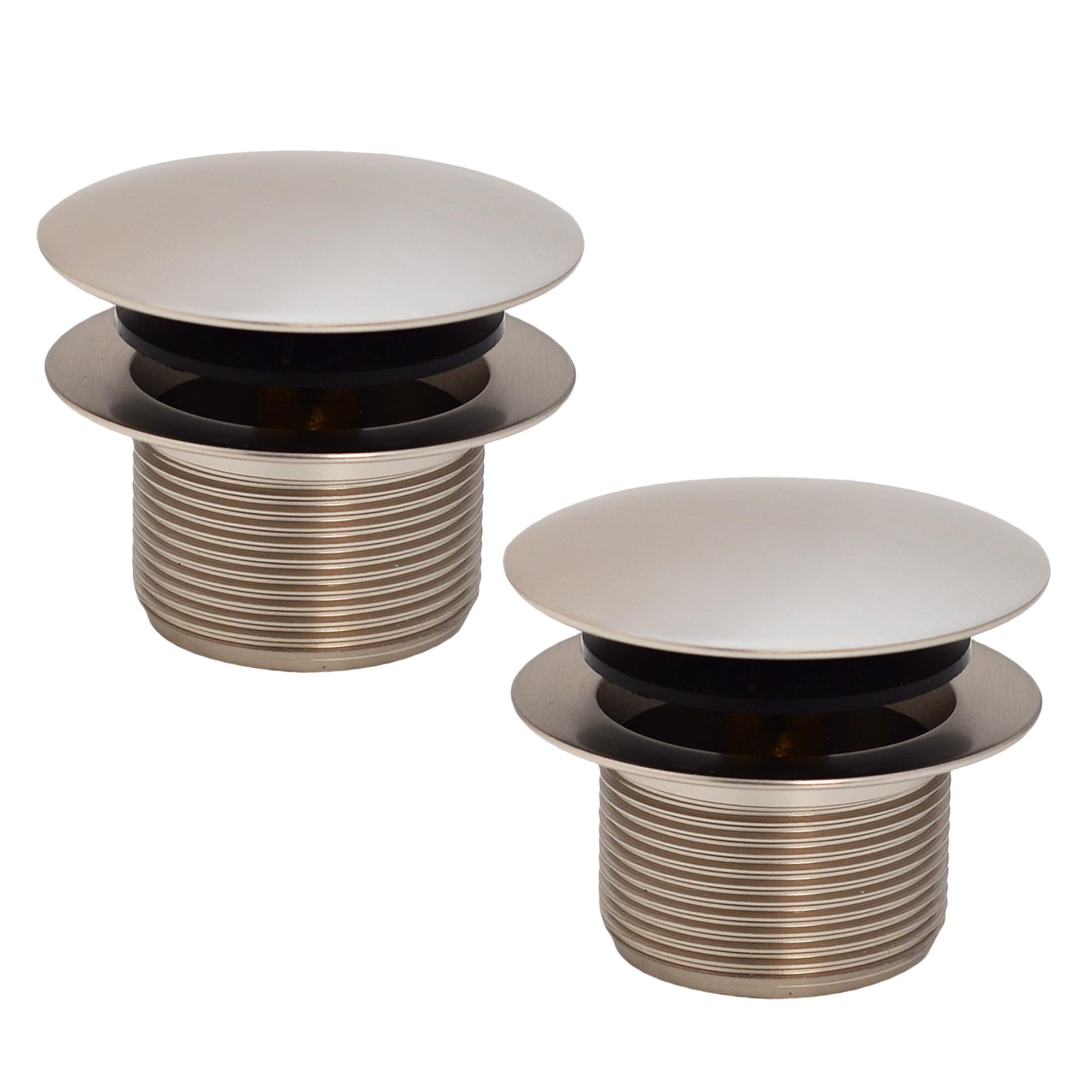 Westbrass D398R-2-07 1-1/2" NPSM Coarse Thread Mushroom Tip-Toe Bathtub Drain Stopper, Satin Nickel (2-Pack) Image Westbrass D398R-2-07 1-1/2" NPSM Coarse Thread Mushroom Tip-Toe Bathtub Drain Stopper, Satin Nickel (2-Pack) Image