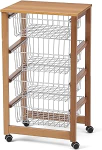 Arredamenti Italia Carrito de Cocina GINGERONE, Madera - 4 cestas