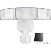 LUTEC 3000LM Solar LED Security Lights Motion Sensor Light Outdoor, 5000K Dimmable, IP65 Waterproof, 3 Adjustable Heads, Separate Solar Panel with 3 Modes Solar Flood Lights for Yard, Garage