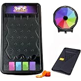 Hooomyai Plinko Board Set &amp; Mini Tabletop Prize Wheel Playing Game | 10" Spinner Wheel &amp; 25x14" Plinko Drop Board, Foldable Stand Disk Drop for Carnival Tradeshow Party Family Game Night