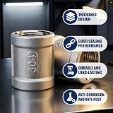 Bwintech 3Pcs 1 Inch Female BSP to Female Stainless Steel 304 Coupling view 6
