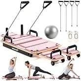 Winonela Pilates Reformer Machine, Wooden Pilates Board for Home | Solid Maple Wood; Stable One-Piece Design; Guided Videos; Bonus Pilates Ball &amp; Socks; 610 lbs Capacity