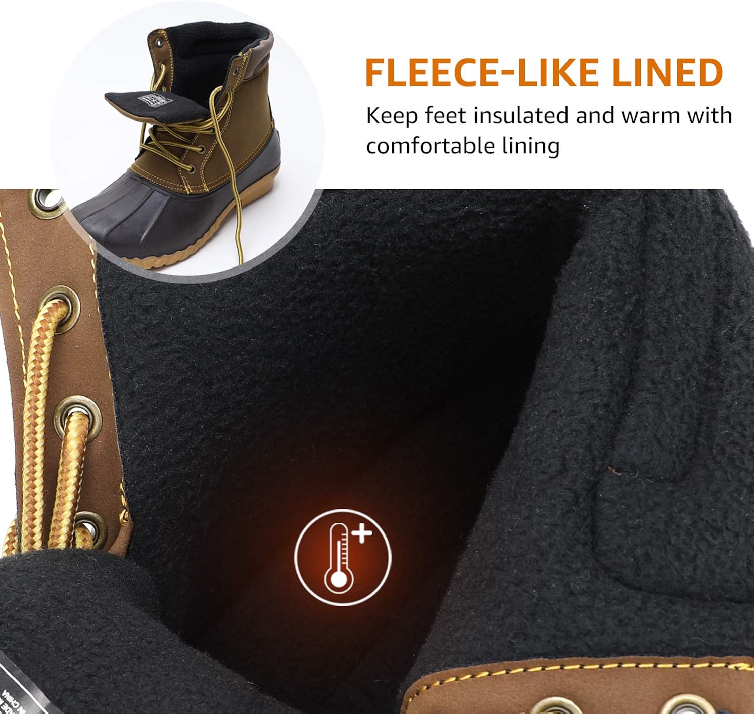  | ALEADER Mens Duck Boot | Waterproof Shell | Fur Lined Insulated Winter Snow Boot | Snow Boots