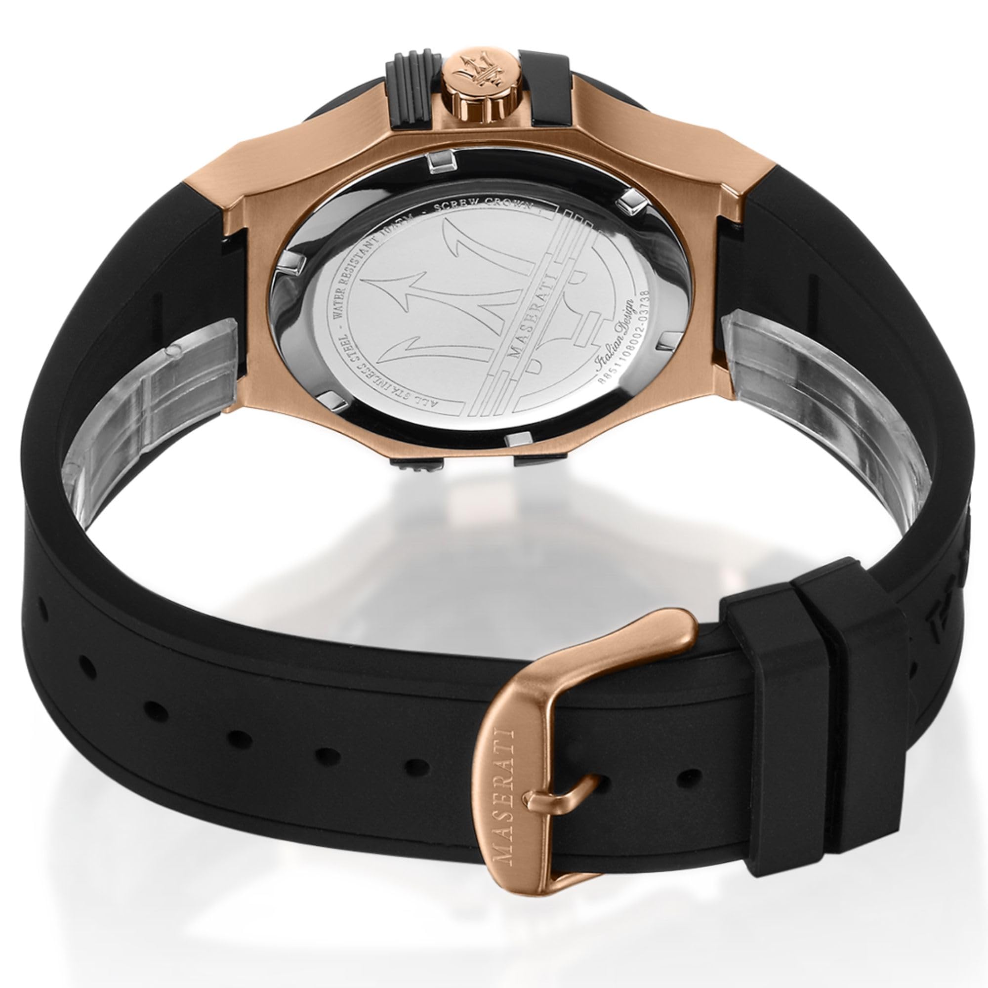 Maserati マセラティ 腕時計 メンズ potenza 男性用 クオーツ時計 防水 トライデントロゴ ビジネス スポーツ 高級 ローズゴールド 公式正規品 [2年保証]