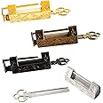 4 Pcs Vintage Flower Bird Carved Lock Antique Chinese Lock Retro Padlock for Storage Box, Wooden Suitcase, Drawer and Home Décor