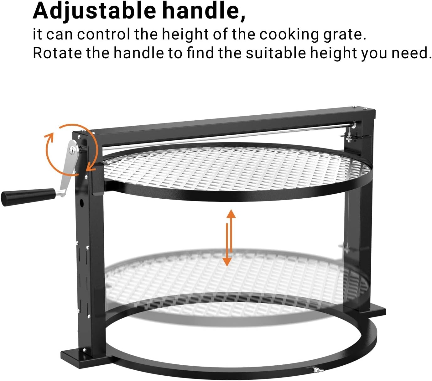 only fire Santa-maria Style Grill Rotisserie System Adjustable Cooking Grate Attachment for Weber 22 inch Kettle Grills Backyard Grilling: Kitchen & Dining