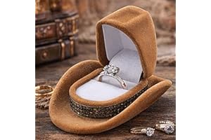 Cowboy Hat Jewelry Box, Creative Ring Box with Soft Velvet Lining, Necklace & Earring Storage, Decorative Gift Box for Jewelr