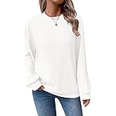 APOOU Womens Tops Casual Crew Neck Shirts Ruffle Short Sleeve Relaxed Textured Soft Cute Blouses for Women Summer Blouses