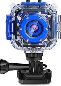 PROGRACE Kids Camera Waterproof Camcorder - Boy Toy Gift Kids Video Camera Underwater HD Digital Sport Action Camera for Toddler Children Age 4 5 6 7 8 9 10 11 12 Year Old Birthday Presents