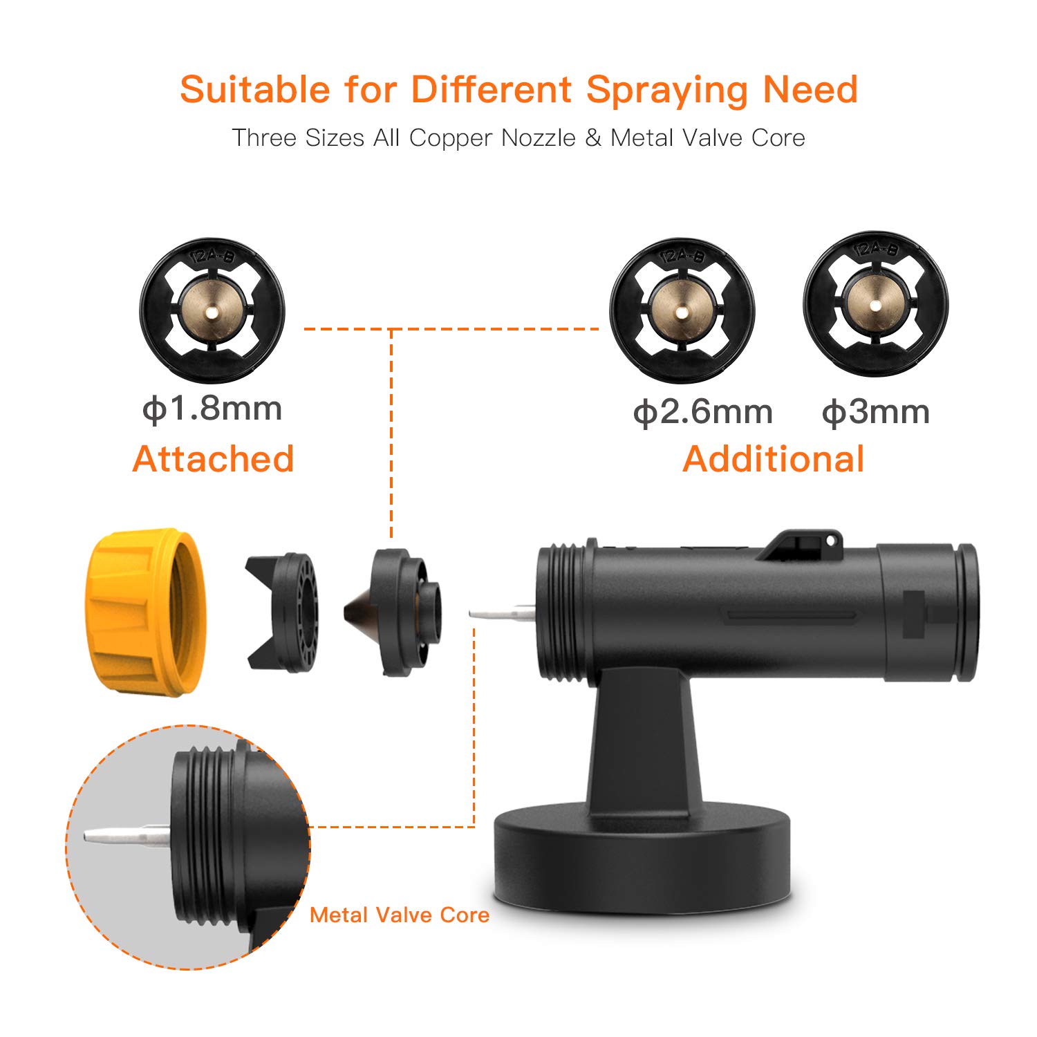 Paint Sprayer, TECCPO 500 Watts 800ml/min HVLP Home Electric Spray Gun with 1300ml Detachable Container, 3 Pcs Copper Nozzles & 3 Spray Patterns, Adjustable Valve Knob for Home Decoration & DIY